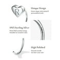 thumbnail image 6 of U7 Heart Half Hoop Earrings for Women 925 Sterling Silver Cartilage Piercing Open Huggie Initial Earrings, Letter Q, 6 of 9