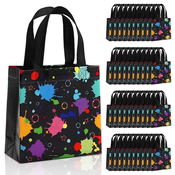 Gift Bags Glow in the Dark Glow Party Gift Treat Bag with Handles Non Woven Goodie Bags for Party 40 Pcs