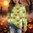 thumbnail image 5 of Cdudpw Kids Boy Girl Crewneck Halloween Sweatshirt Pumpkin Graphic Print Halloween Shirt Long Sleeve Tops(M119-Green), 5 of 9