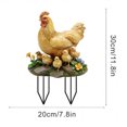 thumbnail image 3 of 30x20CM Hen & Chick Garden Stake - Colorful Acrylic Outdoor Lawn Decoration - Weatherproof Farm Animal Insertion Card for Yard, Patio & Flower Beds (Mother Hen Design), 3 of 5