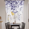 thumbnail image 3 of Purple Eucalyptus Leaves Tie Up Curtains 45 Inches Long, Kitchen Window Curtains Over Sink, Spring Summer Botanical Small Window Curtains Shade Balloon Curtains Valances for Bedroom/Cafe 34"x45", 3 of 8