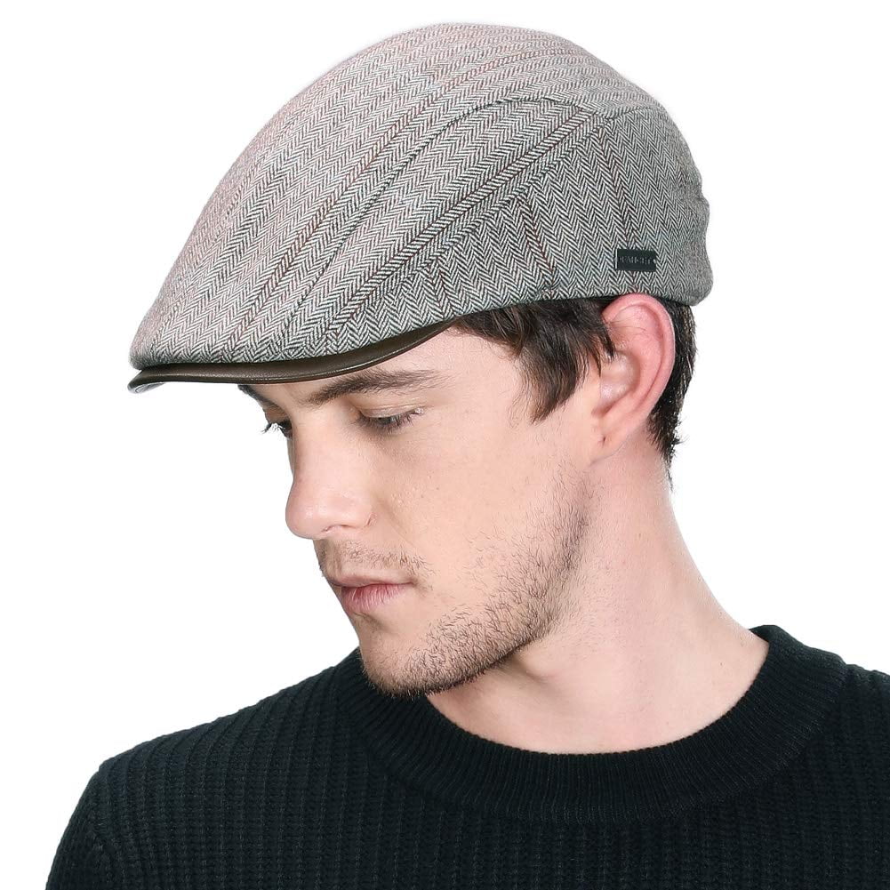 Mens 100% Linen Snap Front Newsboy Drivers Cabbie Gatsby Apple Cap Hat
