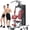 RED, variant on Multifunctional Home Gym 118lb Weight Stack Machine with Pulley System, Arm Press Frame, Leg Developer, Power Tower and Stepper, Dual Station Workout System for Total Body Training