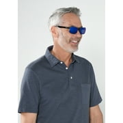 Solar Shield Dioptics ClipOns Unisex Rectangle Fashion Sunglasses Blue Mirror