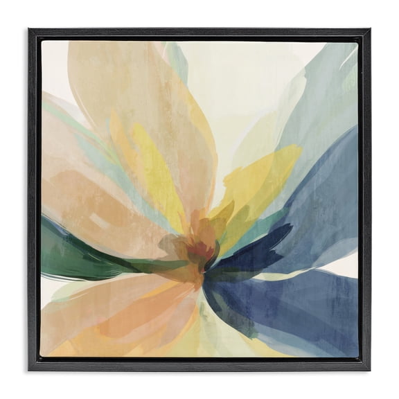 Stupell Industries Contemporary Soft Harmonious Petals Black Floating Frame Canvas Art, 18 x 18, by Irena Orlov
