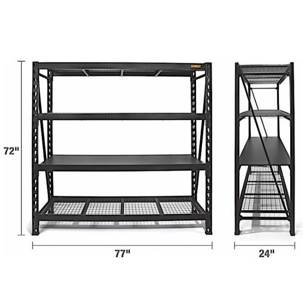 DEWALTRAK DXST10000BLK 6FT 4 SHELF INDUSTRIAL RACK (BLACK)