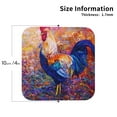 thumbnail image 3 of Pofeuu Rooster Oil Painting Print Leather Coasters Set of 6, Round Cups Mugs Mat Pad for Home Kitchen Heat Resistant Drink Coasters,Square, 3 of 7