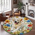 thumbnail image 2 of Round Area Rug, Labrador Retriever Non-Slip Floor Mat, Soft Washable Carpet for Living Room Bedroom Decor 24 Inch, 2 of 6