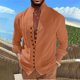 thumbnail image 2 of New Men's Retro Cotton Linen Casual Loose Fitting Long Sleeved Shirt M, 2 of 5