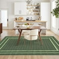 thumbnail image 2 of Hasoo Large Washable Rug 10' x 13' Area Rug for Living Room Modern Simulated Woven Texture Bordered Non-Slip Neutral Indoor Decor Carpet, Green, 2 of 5