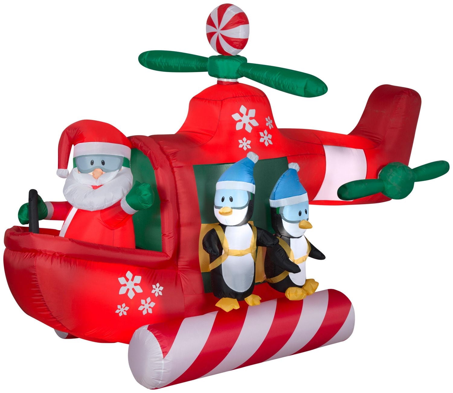 Animated Airblown Helicopter with Skydiving Penguins
