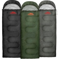 10 Pack of Bulk Wholesale Cold Weather Hooded Sleeping Bags for Adults, Kids, Homeless, Camping, Indoors & Outdoors - 10 Count Hooded Sleeping Bags in Black, Gray & Forest Green 71"L x 30"W
