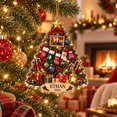 Personalized Family Name Christmas Tree Ornament, Name and Year ...