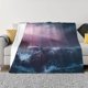 thumbnail image 1 of Fotbe lighthouse Waves Torrential Rain Manta de Franela con Estampado, Manta Ultrasuave para Cama, Sofá, Auto, Hipoalergénica y Antibolitas-80"x60", 1 of 6