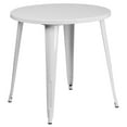 thumbnail image 2 of Emma + Oliver Commercial Grade 30" Round White Metal Indoor-Outdoor Table, 2 of 8
