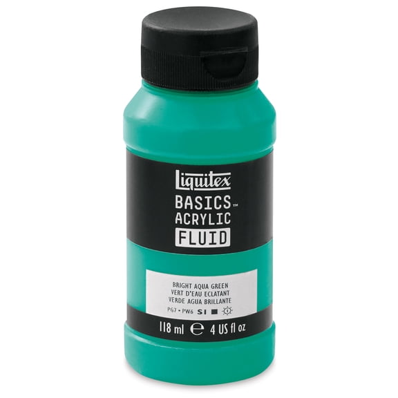 Liquitex Basics Acrylic Fluid Paint - Bright Aqua Green, 118 ml