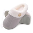 thumbnail image 2 of Xfvqtps Large Size Fuzzy Slippers for Womens Button Faux Fur Lined Rubber Sole Solid Color Simplicity Rubber Sole Non Slip Comfortable Bedroom Cozy Indoor Outdoor Cotton Slippers Dark Gray, 2 of 4