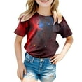 thumbnail image 4 of Space Galaxy Shirts Toddler Girls 3D Graphic Printed T-Shirts Short Sleeve Casual Crewneck T-Shirt Funny Colorful Shirt Oversized Kids Tops R09-Black 10-11 Years, 4 of 4