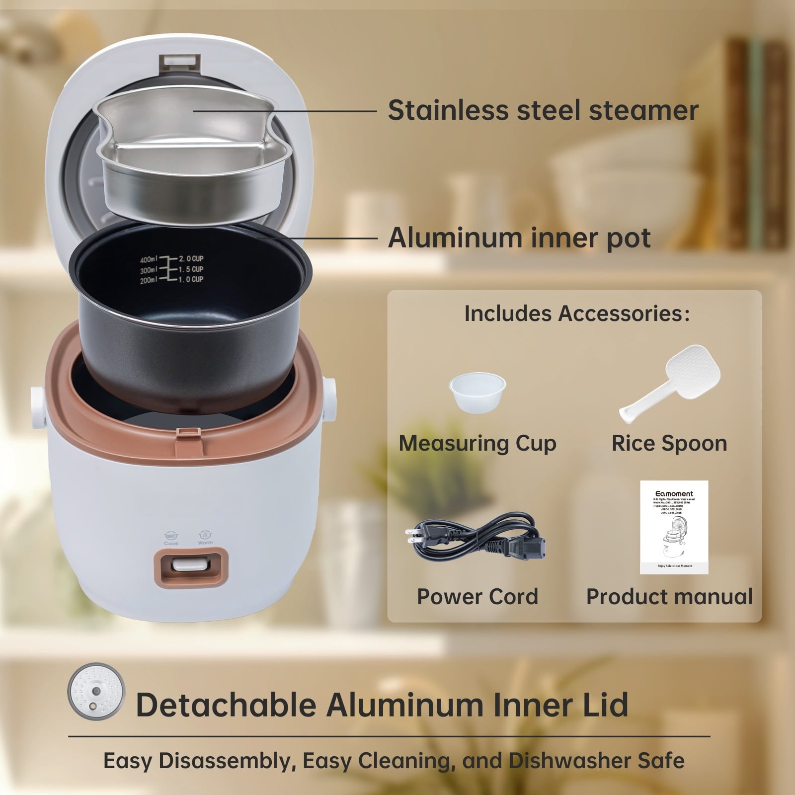 Mini Rice Cooker, Brown