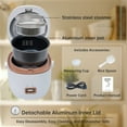 thumbnail image 5 of Mini Rice Cooker, 1 Cup-2 Cup Non-Stick Coated Insert Small Food Steamer Kitchen Appliances, Brown, 5 of 9