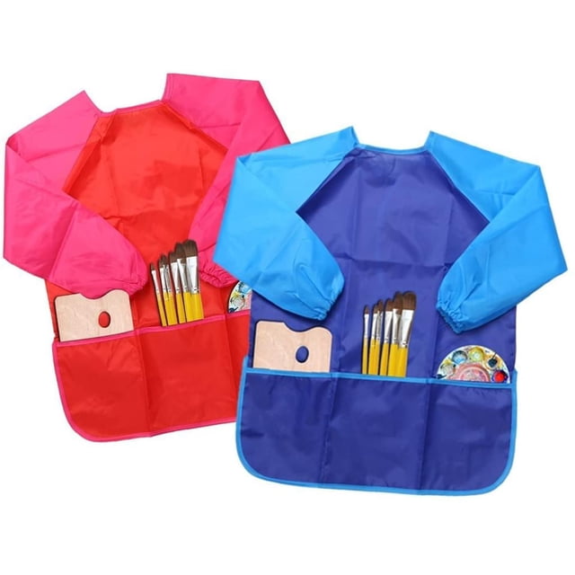 Niños de 4 a 8 años, bata de pintura de 2 piezas / delantal artesanal / bata de manga larga / delantal impermeable para niños y niñas Namotu LL-0641