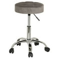 thumbnail image 6 of Hillsdale Furniture Nora Tufted Backless Adjustable Metal Vanity/Office Stool, Gray Velvet, 6 of 8
