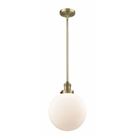 

Innovations 201S-BB-G201-10-LED X-Large Beacon 1 Light Mini Pendant part of the Franklin Restoration Collection Brushed Brass