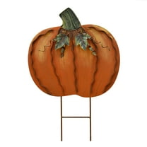 Metal Pumpkin Stake Fall Yard Sign Autumn Harvest Outdoor Pumpkin Lawn Ornaments Rustic Pumpkin Garden Sign Decor for Fall Halloween Thanksgiving Outdoor Decorations