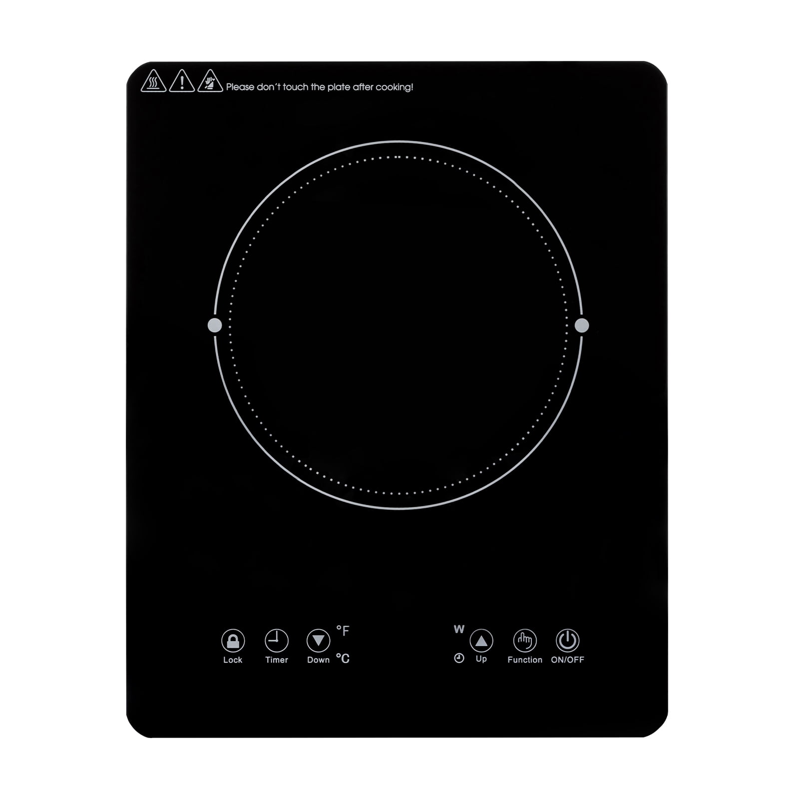 ChicHomey 1800W Portable Induction Cooktop,with 9 Temperature & Power Levels and 3-hour Timer,Touch Panel LED Display,for Kitchen Hotel Restaurant