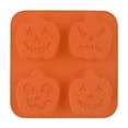 thumbnail image 3 of Halloween Pumpkin Shaped Silicone Cake Mold 4 Cavity Non Stick Baking Pan For Seasonal Treats And DIY Decorations Perfect For Halloween Baking Candy Making And Party Desserts, 3 of 10