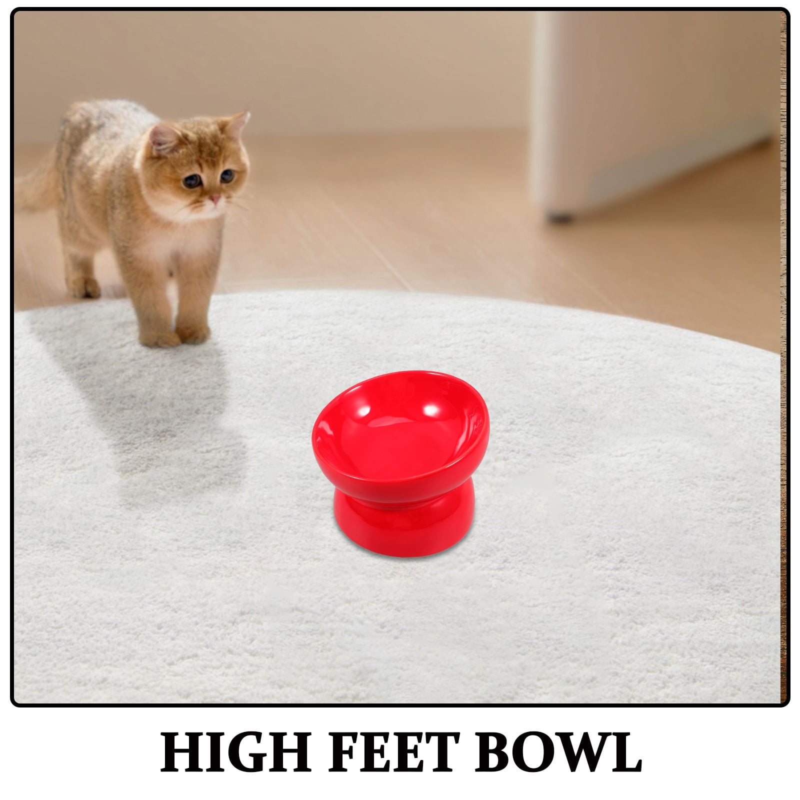 LEORX Cat Bowl Elevated Cat Food Bowl Ceramic Pet Water Dish For Indoor Small Dogs