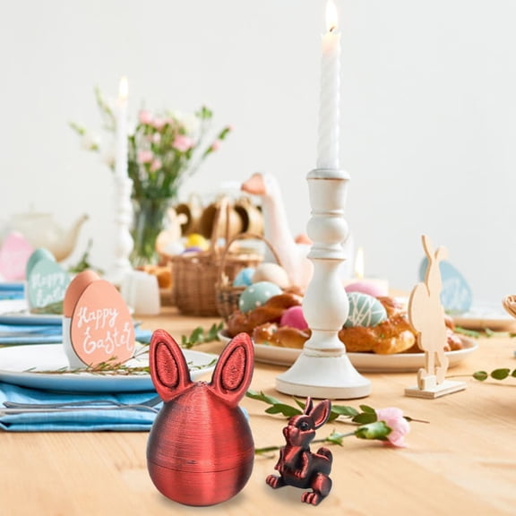 3d Printed Easter Eggs Toys, 3.3'' Mini Prefilled Easter Eggs with Bunny Inside, Easter Egg Fillers Easter Basket Stuffers, 3D Easter Eggs Colorful PLA Easter Toys, Surprise Eggs with Toys Inside, A