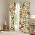 thumbnail image 3 of Homewish Cute Mushroom Curtains Pack of 2 (42x84 Each),Rustic Daisy Flower Curtains Blackout,Brown Red Bedroom Curtains For Adults,Microfiber Bedroom Decor, 3 of 6