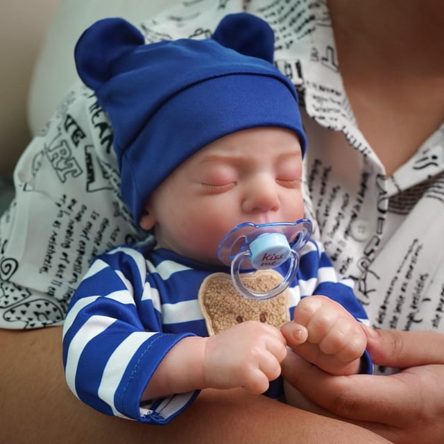 Muñeca Reborn MYREBABY 17, realista, para niño durmiendo, con accesorios