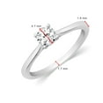 thumbnail image 3 of CARATS FOR YOU 1/6 Cttw White Natural Diamond In 14K White Gold Plated Solitare Ring For Women (0.16 Carat, I-J Color, I2-I3 Clarity), Ring Size-7, 3 of 6