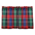 thumbnail image 7 of Yayeee Kitchen Curtains Tier Pair Light Filtering 27"x24" Rod Pocket Short Cafe Window Panel, Red Green Pattern, 7 of 7