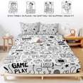 thumbnail image 5 of Twin Sze Fitted Sheet Set - Video Game 2 Piece Bedding Sets 16" Deep Pocket Fitted Sheet with 1 Pillowcase, Black White Game Controller Monochrome Brushed Microfiber Hotel Luxury Bed Sheets, 5 of 9