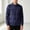 #0345-Navy, variant on Men's Plaid Print Long Sleeve Polo Shirt With Pocket Casual Business Solid Color Checkered Top Khaki M Gift