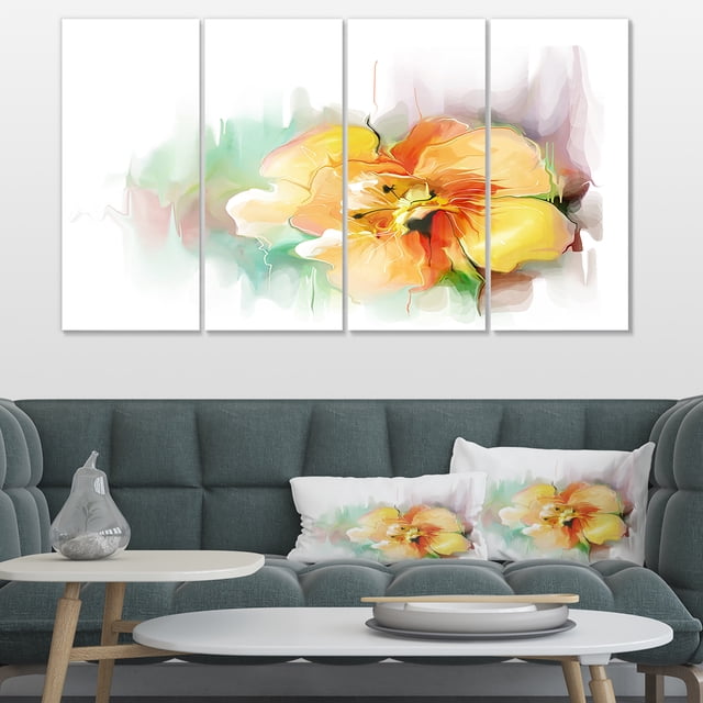Beautiful Yellow Flower Drawing - Extra Large Floral Wall Art