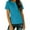 Blue-shirts, variant on Ribbed Knit Round Neck Shirts for Women Summer Basic Short Sleeve Henley Tops Trendy Casual Button Blouse