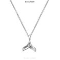 thumbnail image 2 of Bling Craft Dolphin Whale Tail Pendant 0.04 ct Round Moissanite Charm Necklace for Women 14k White Gold Plated 925 Sterling Silver (Color D, VVS1), 2 of 6