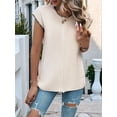 thumbnail image 2 of Womens Summer Cap Sleeve Tops Casual Crew Neck Sleeveless Knit Sweater Vest Loose Fit Pullover Tank Tops  M, 2 of 8