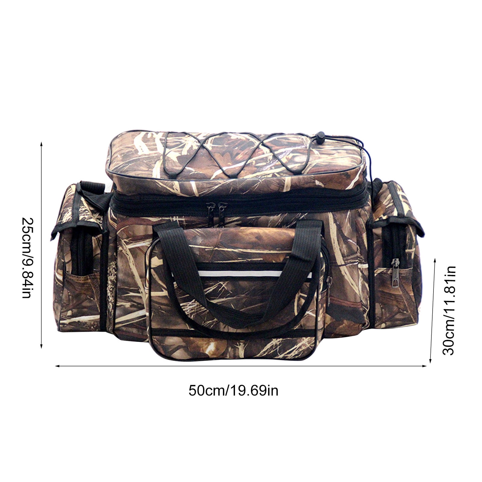 Large Capacity Fishing Tackle Bag MultiPockets Fishing Gear Carrying Bag Outdoor Portable Oxfords Cloth Shoulders Bag