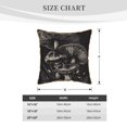 thumbnail image 4 of Xecao Monochrome Mushroom Artwork Print Soft Velvet Decorative Throw Pillow Covers, Square Cushion Cases for Bed, Sofa, Living Room, Car, and Indoor Outdoor Use-16"x16", 4 of 8