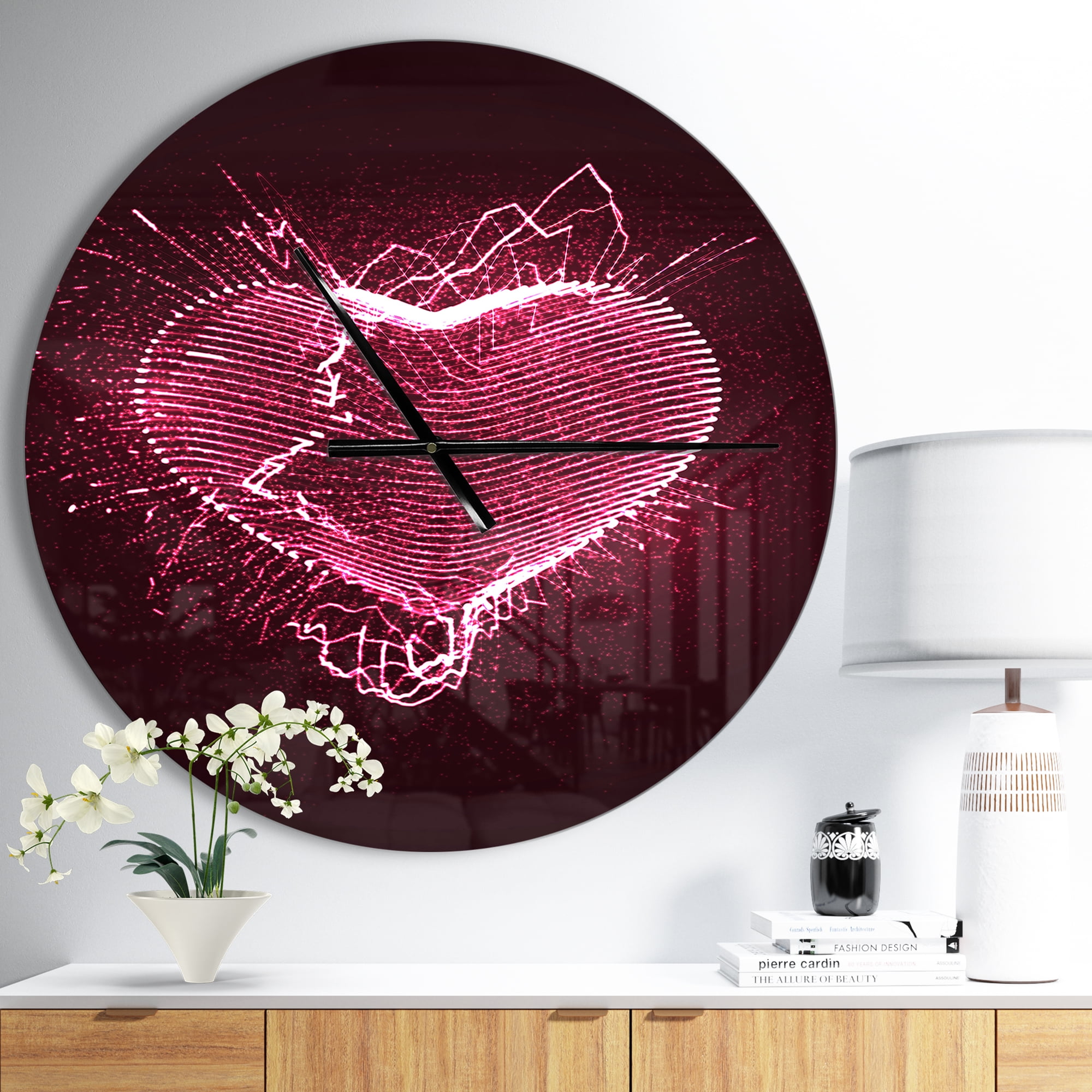 Designart 'Happy Valentine’s Day ' Modern wall clock