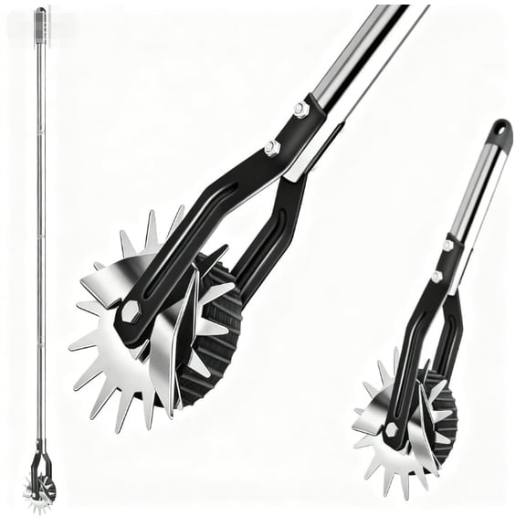 LapEasy Wheel Rotary Edger Lawn Tool, Sidewalk Manual Lawn Edger with Adjustable Height Stainless Steel Handle, Adjustable up to 66.7 inch, Soil,Garden and Yard Tool