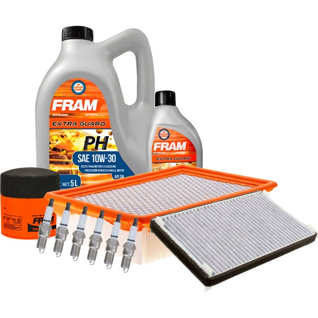 Kit De Afinación Con Aceite 10W30 Mineral, Bujías Cobre, Filtro De Aire, Filtro De Aceite Y Filtro De Cabina 11 Piezas Compatible con Ford Escape V6 3.0L DE 2001 A 2006