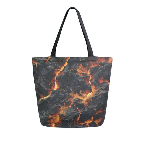 Large Canvas Bag 13.5x5.1x15 Inch Canvas Bag Shopping Canvas Bag Suitable For Outing Shopping Travel Out Of Large Capacity Storage Black Volcano