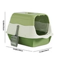 thumbnail image 7 of VAJUSO Cat Litter Box, Fully Enclosed Odor-Proof Cat Toilet, Easy-to-Clean & Splash-Proof Covered Cat Litter Pan with Scoop(Green, 13.38x19.68x12.99in), 7 of 7
