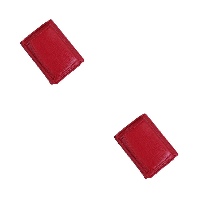 braveheart Porte-Monnaie en PU Portefeuille Porte-Cartes Multifonction Blocage Conception Grande Capacité Style Japonais Sac à Argent Portefeuilles Rouge 2 Ensembles